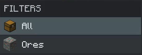 Filter Selection Menu