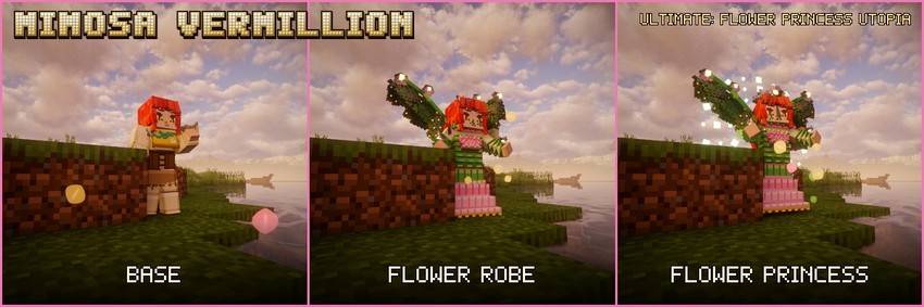 Mimosa Vermillion: base, first and second form