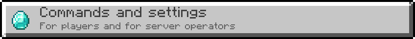 Commands and settings