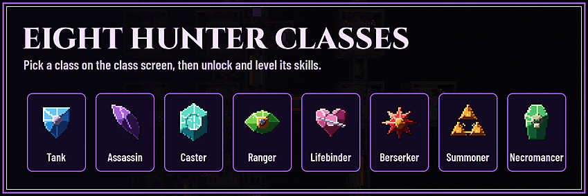 Eight Hunter Classes