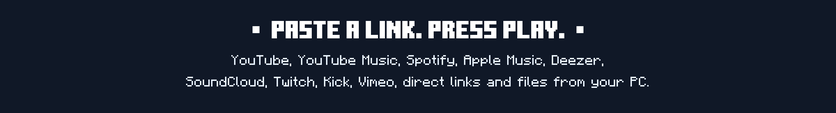 Paste a link. Press play.