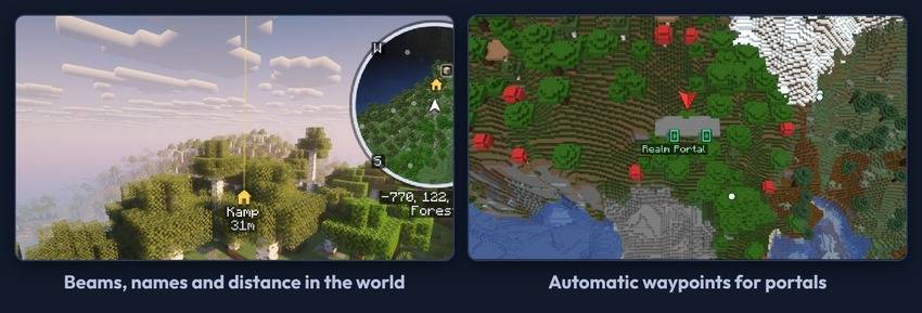 Waypoints in the world and automatic portal waypoints