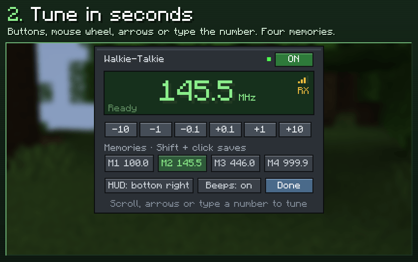 Tune in seconds