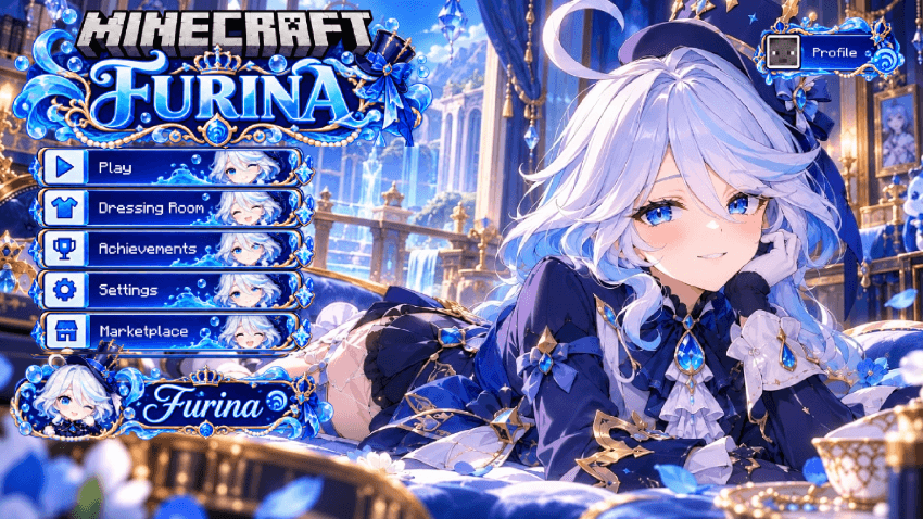 Furina UI | Anime | Animated Menu | Anime Girl | Anime UI | Girl | Menu ...