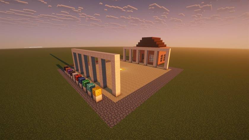 Plaza at sunset