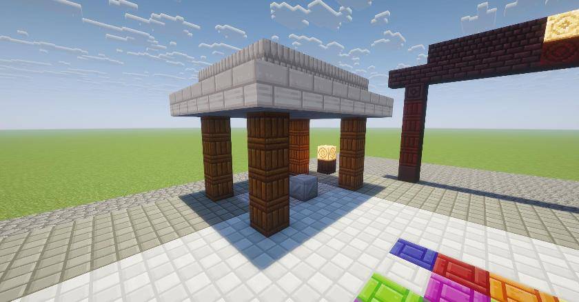 Resin and pale oak pergola