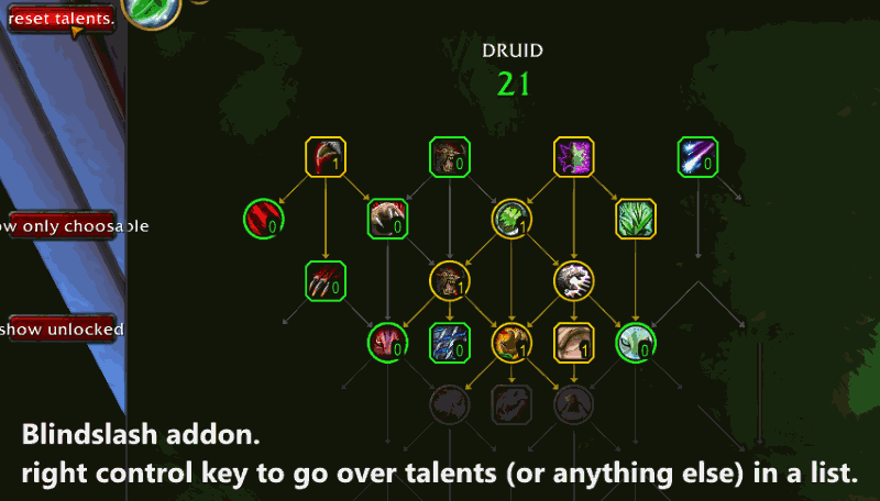 talent tree accessibility