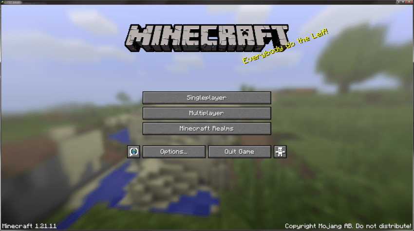 Minecraft's main menu.