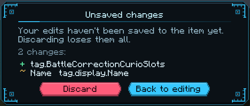 Unsaved changes prompt