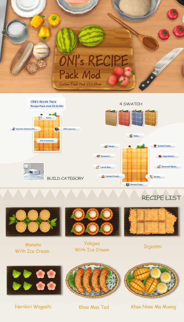 Install Oni Recipe Pack Custom Food By Oni Spanish Translation The Sims Mods Curseforge