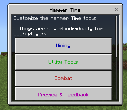 Hammer Time new Tools Config