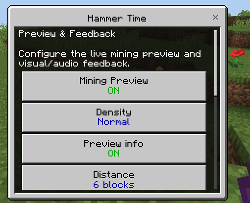 Hammer Time Preview settings