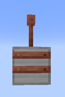 Lightning rod on Iron block with copper