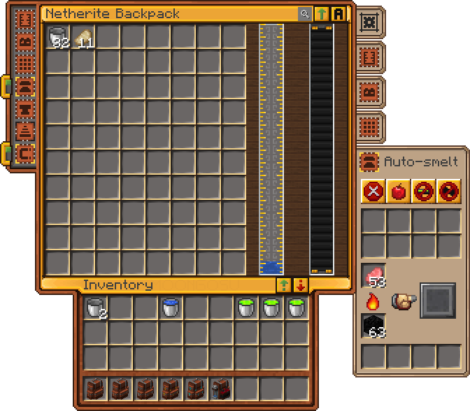 Better GUI for Sophisticated Backpacks