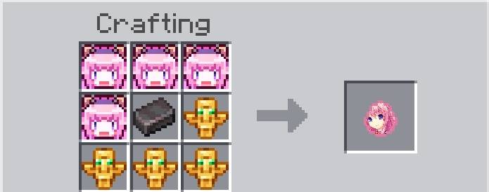 A crafting recipe for making the Riria Kiritani Egg