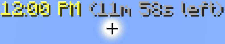 Screenshot of the hud showing the time is 12:00 PM