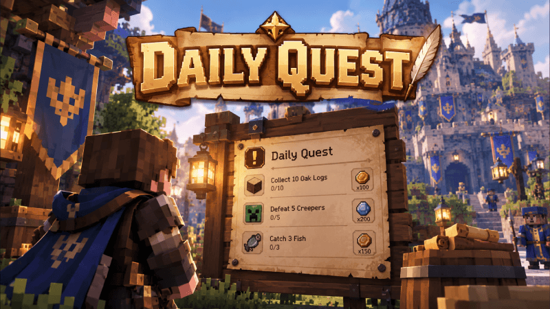 Daily Quest — Minecraft Bedrock addon, screenshot 1