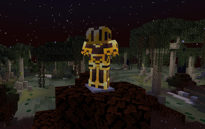 Updated look of fiery armor