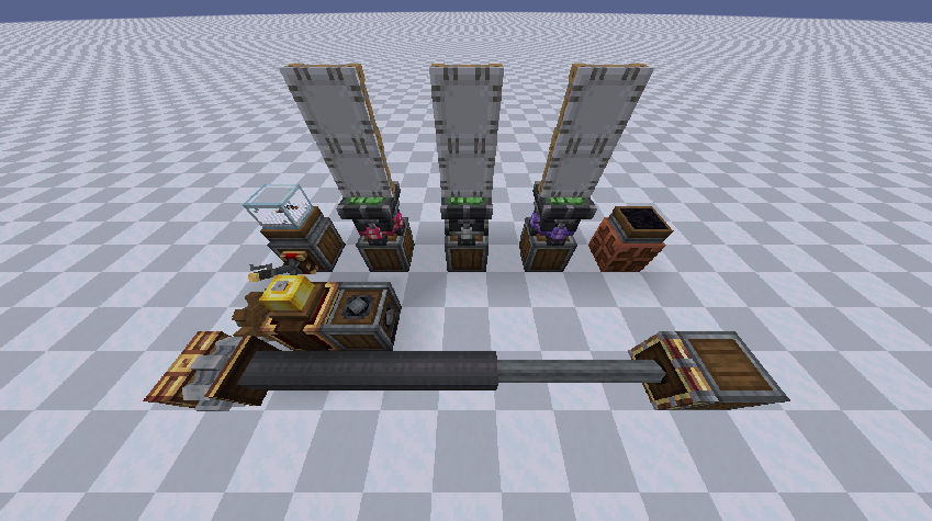 A collection of blocks arranged as a showcase, see below