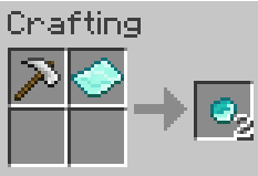 The crafting recipe for diamond coins.