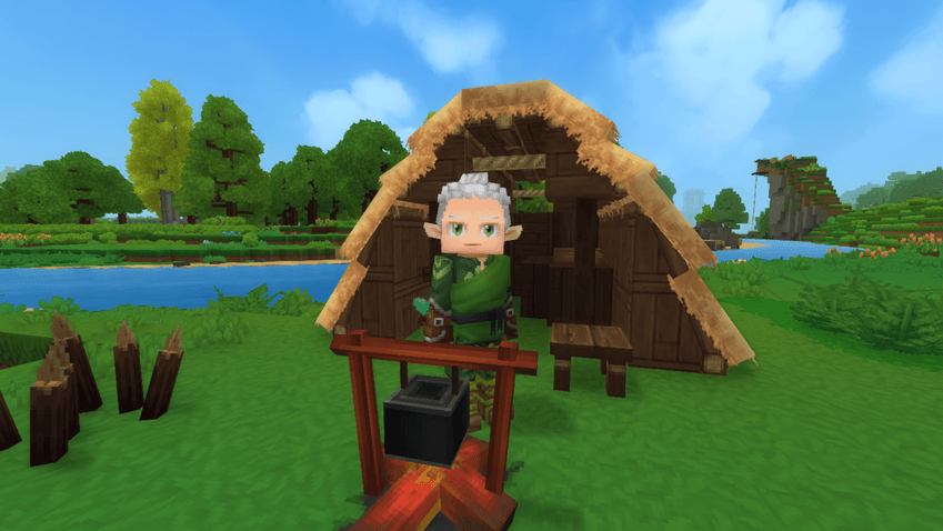 Aelin, the elven architect, at his campfire — where every story in Stayed begins.
