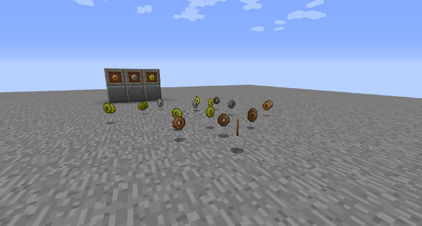 Coins on stone platform