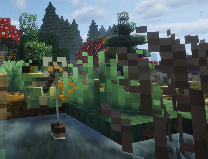 A small frog from modded minecraft fishing