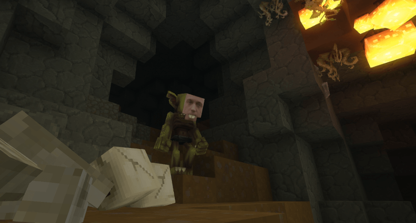 A Goblin Errejón in a cave