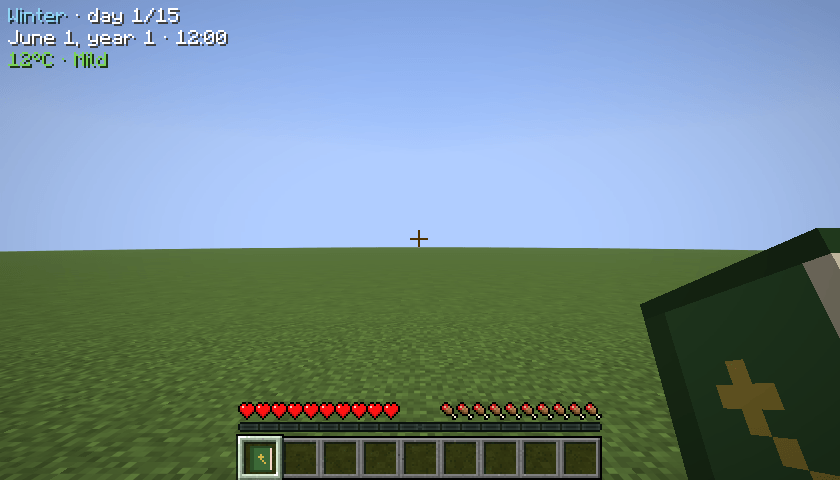 HUD with season, date and temperature
