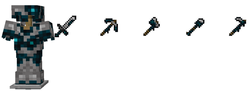 Рендер снаряжения и брони из скалкового железа