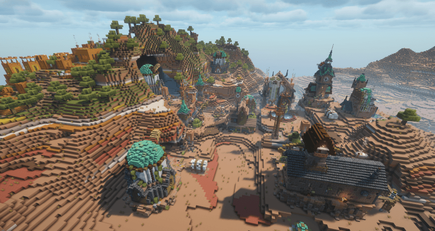 Screenshot of Modded Clock village in game