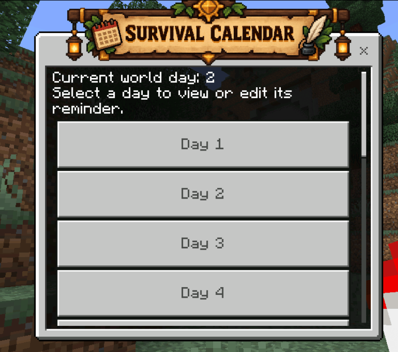 Calender Survival — Minecraft Bedrock addon, screenshot 3