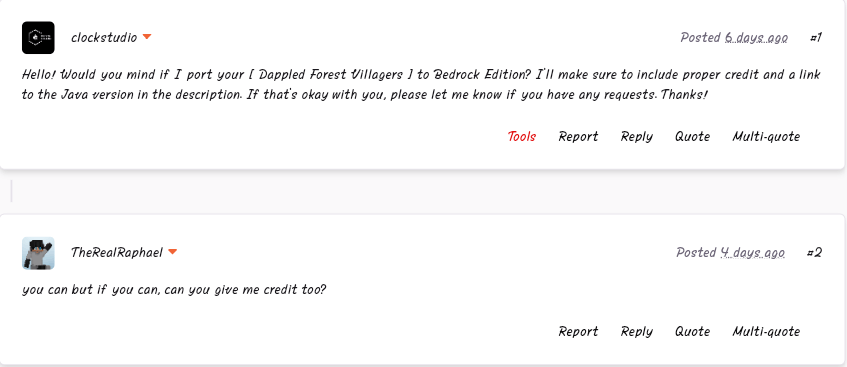 Dappled Forest Villagers | Unofficial Port — Minecraft Bedrock texture pack, screenshot 1