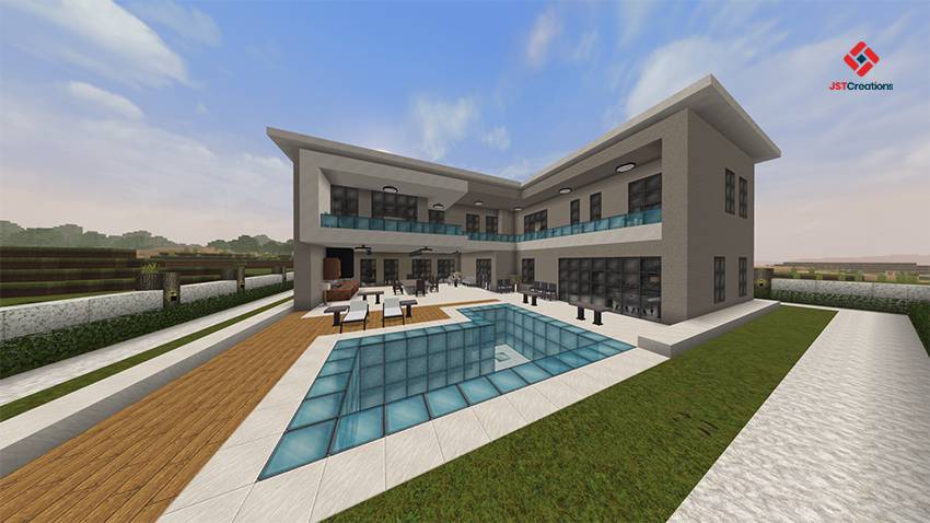 Modern House #47 (With Furnitures) - Minecraft Bedrock Maps - CurseForge