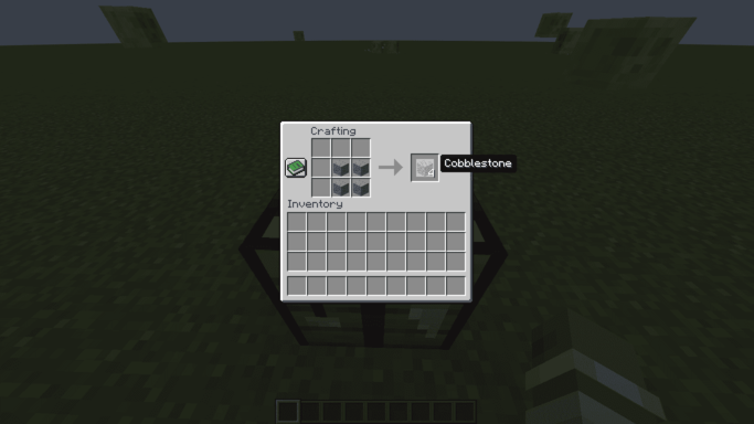 Crafting recipe: 4 Andesite to 4 Cobblestone in Minecraft Trahfix mod