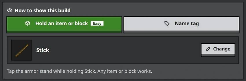 Hold an item or block