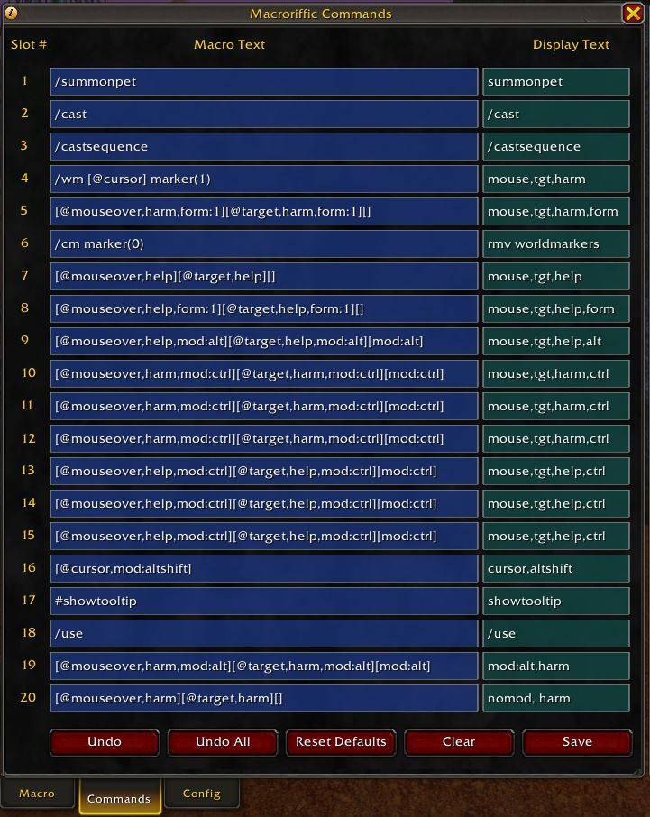 Configurable macro buttons