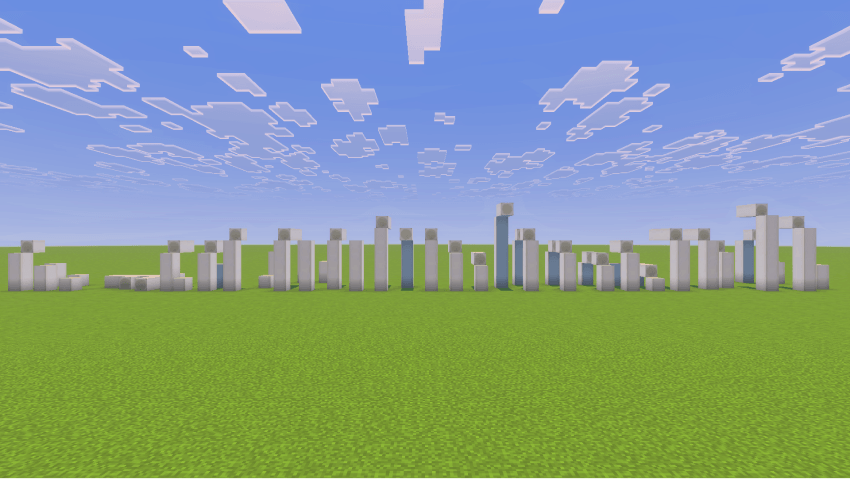 A screenshot showing all 14 Nether fossils next to each other.