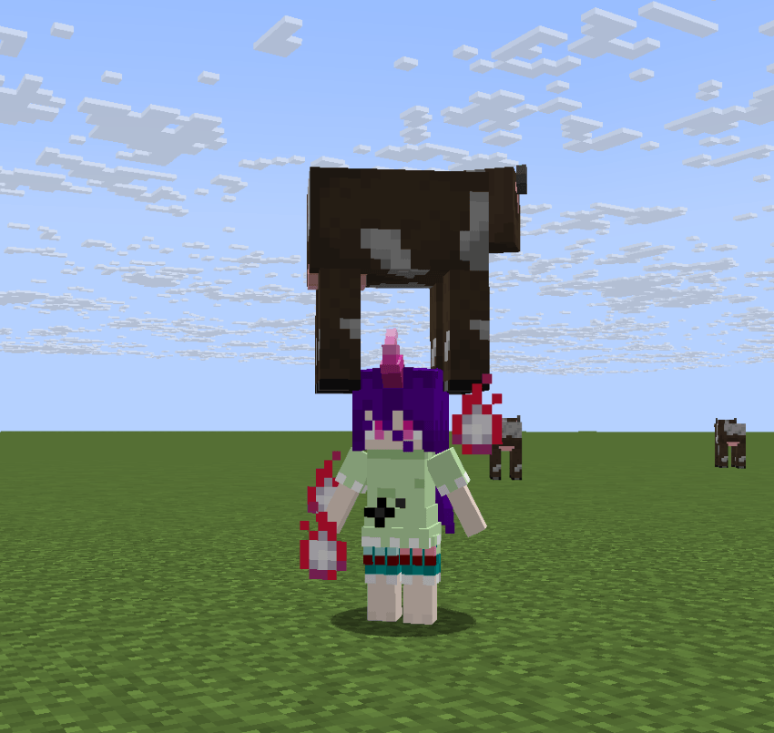 carrying a cow