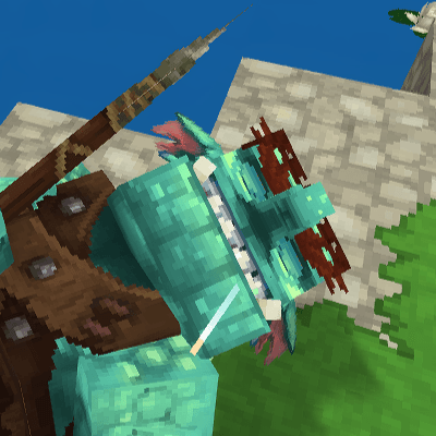 Trork de color verde claro durmiendo sobre hierba exuberante junto al agua