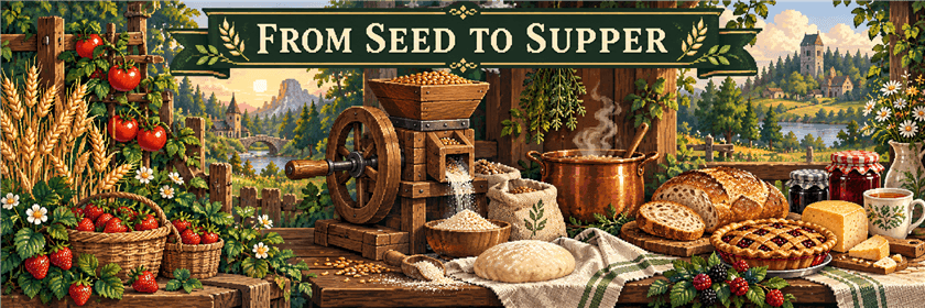 From seed to supper — illustrated harvest, kitchen and pantry