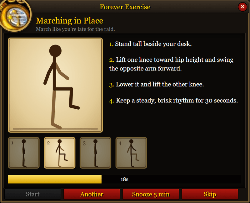 Marching in Place, with 18 seconds left