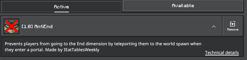 Activating addon