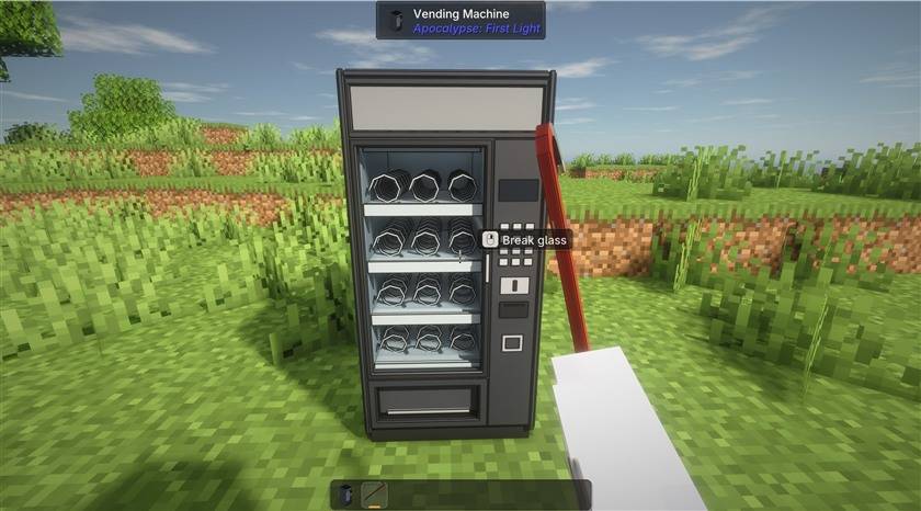 Breaking vending machine glass with a crowbar