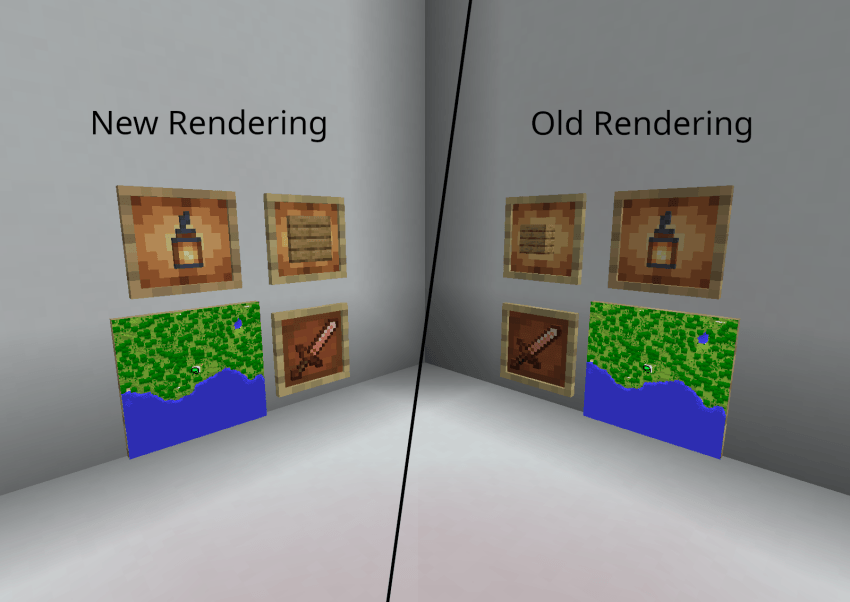 Comparison between before and after installing the mod