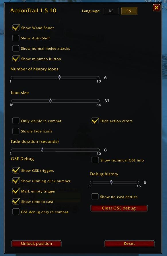 Settings in English