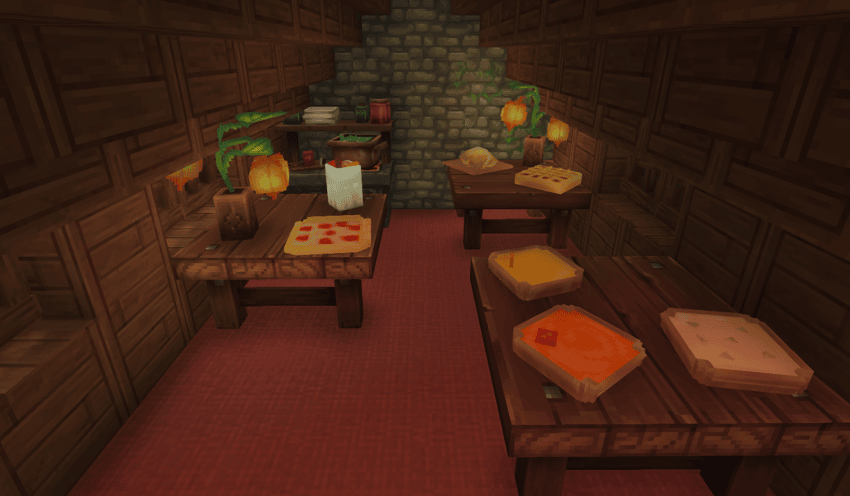 Una foto que muestra toda la comida del mod