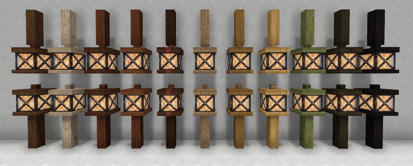 Showcase in line of all the 11 types of lantern variations.