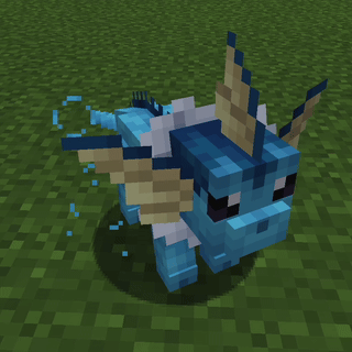 Vaporeon with bubbles popping around