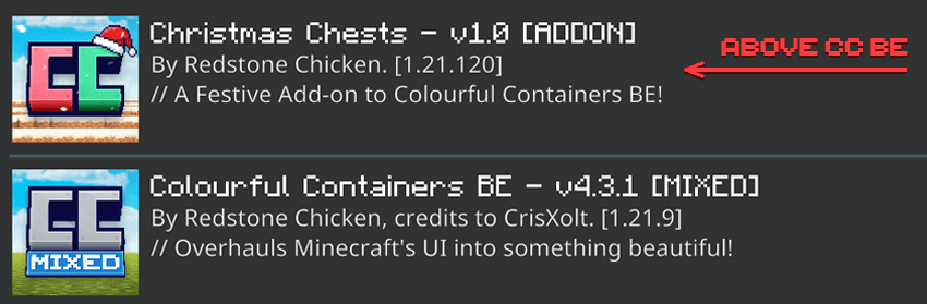 Colourful Container BE: Christmas Chests [Addon] - Minecraft Bedrock ...
